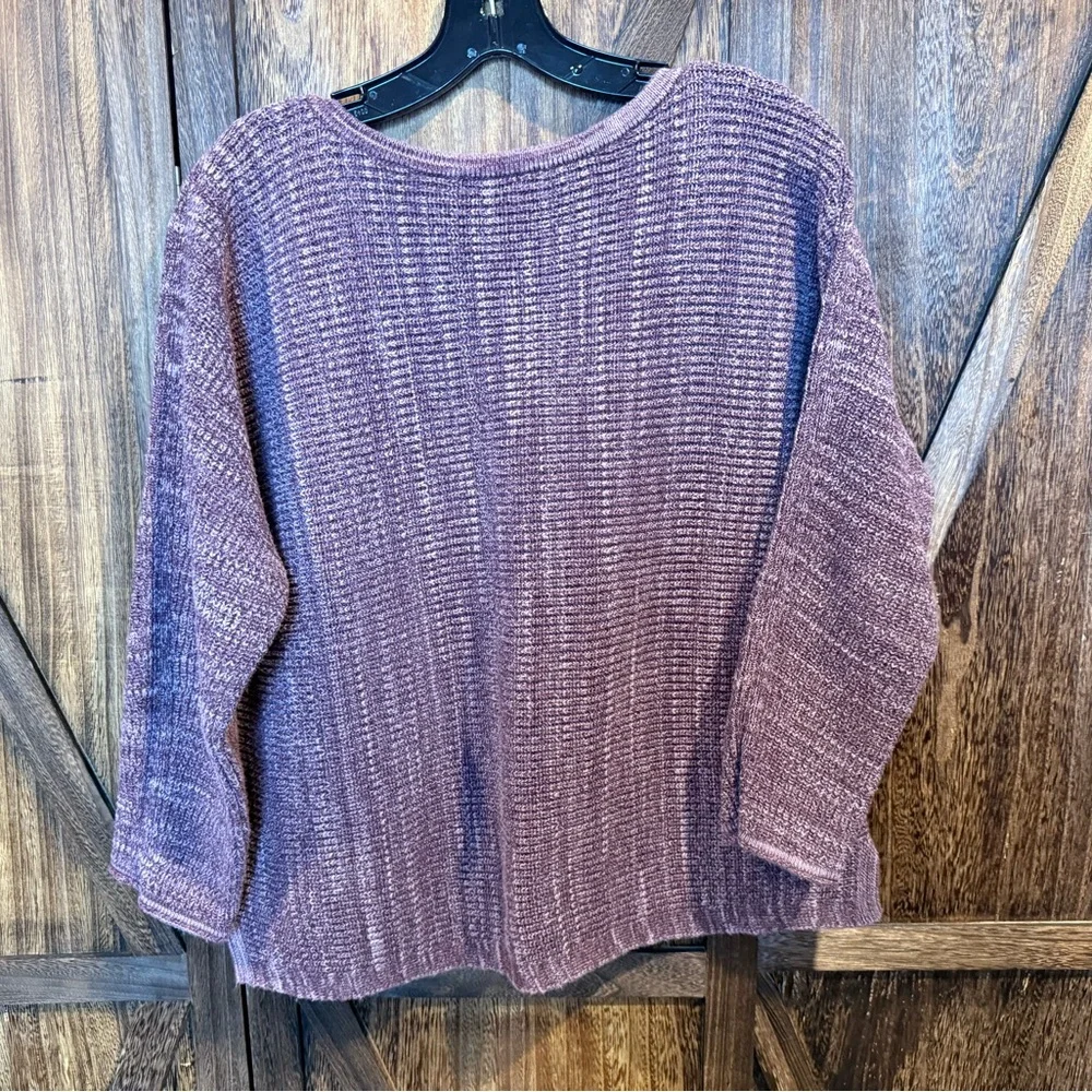 Elegant Mauve Knit Sweater - Size Large Petite - Picture 2 of 9